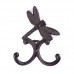Rustic Dragonfly Cast Iron Wall Hook Double Hooks Wall Mount Towel Hanger Hook for Hat  Key  Coats  Jackets and More - B07BJ362C5